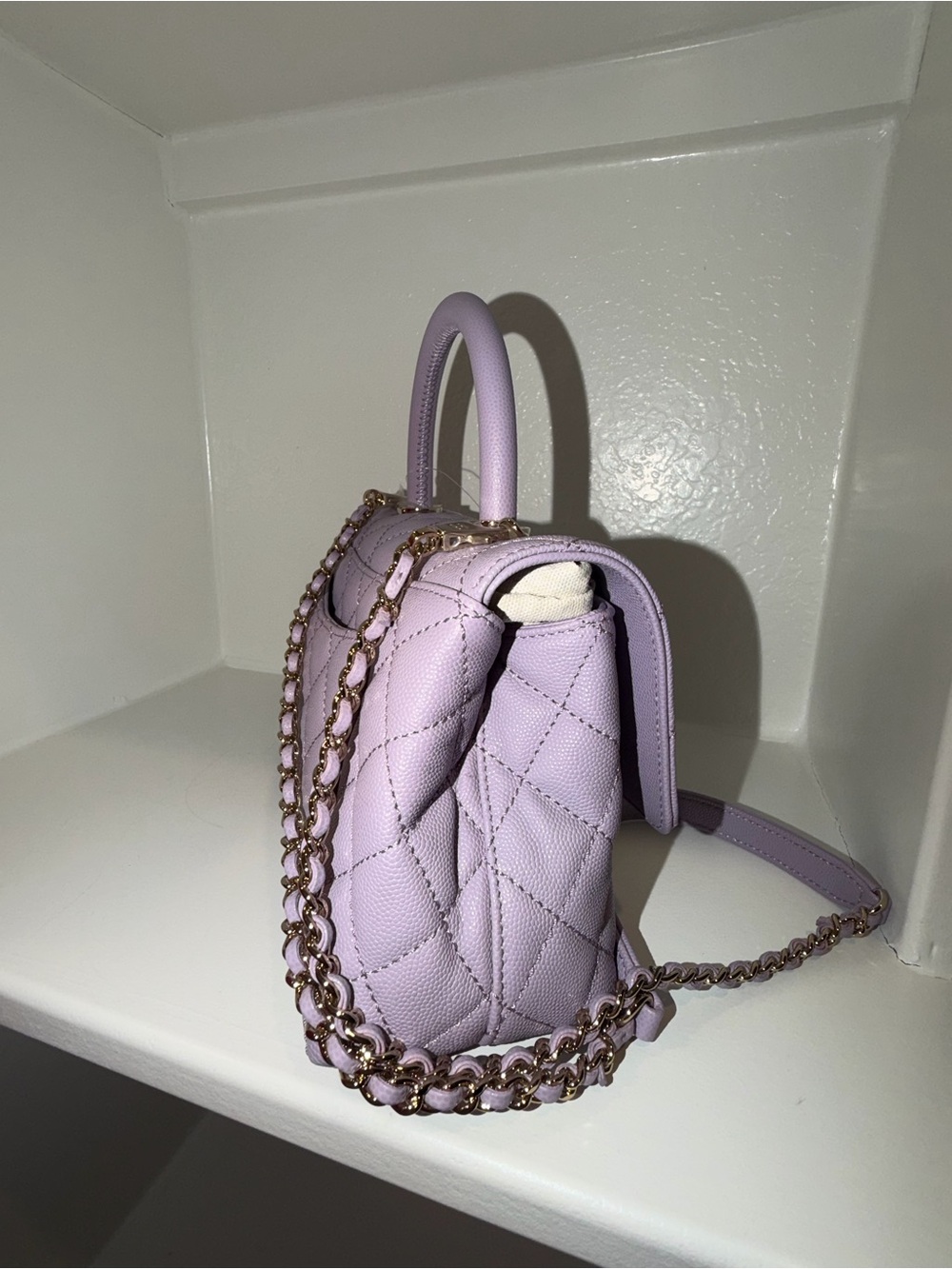 CHANEL Quilted Top-Handle Mini Bag in Lavender - Picture 3 of 5